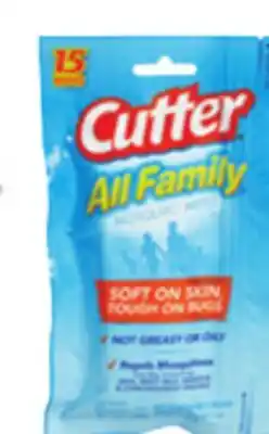 Ocean State Job Lot Cutter All Family Mosquito Wipes 15-count offer