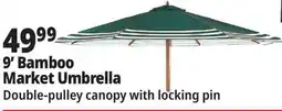 Ocean State Job Lot 9' Bamboo Market Umbrella Striped offer