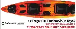Ocean State Job Lot Wilderness Systems Targa 130T Recreational Tandem Kayak Mango offer