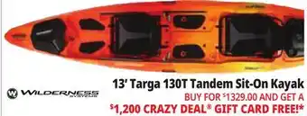 Ocean State Job Lot Wilderness Systems Targa 130T Recreational Tandem Kayak Mango offer