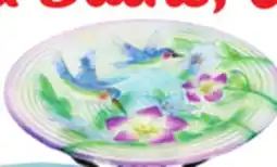 Ocean State Job Lot Hummingbird Glass Bird Bath with Metal Stand 18 offer