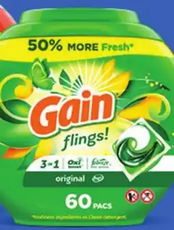 Ocean State Job Lot Gain Flings Oxi Boost and Febreze Original Scent Laundry Detergent Pacs 60 Count offer