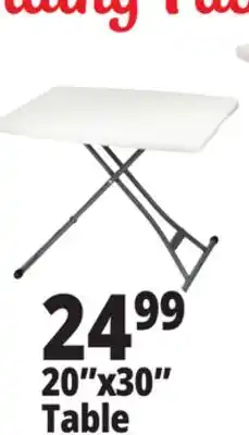 Ocean State Job Lot Enduro Adjustable White Folding Table 20 x 30 offer