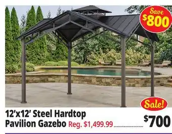 Ocean State Job Lot 12' x 12' Steel Hardtop Pavilion offer