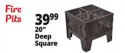Ocean State Job Lot Outdoor Living Accents Square Fire Pit with Wild Fire Cutout Design 20 offer