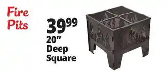 Ocean State Job Lot Outdoor Living Accents Square Fire Pit with Wild Fire Cutout Design 20 offer