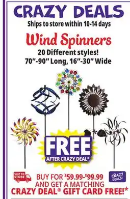 Ocean State Job Lot Wind Spinners offer