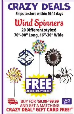Ocean State Job Lot Wind Spinners offer