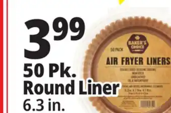Ocean State Job Lot Baker's Choice Round Air Fryer Liners 50 Count offer