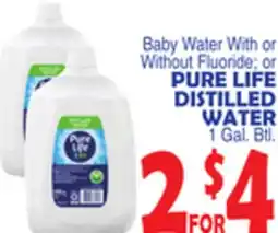 Bravo Supermarkets PURE LIFE DISTILLED WATER offer