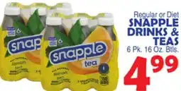 Bravo Supermarkets SNAPPLE DRINKS & TEAS offer