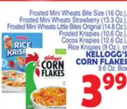 Bravo Supermarkets KELLOGG'S CORN FLAKES 9.6 Oz. Box offer