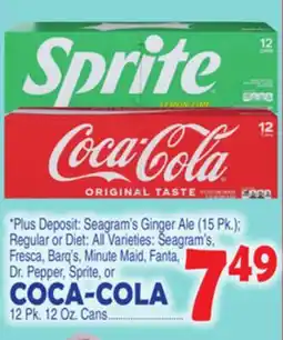 Bravo Supermarkets SEAGRAM'S,FRESCA, BARQ'S, MINUTE MAID, FANTA,DR. PEPPER, SPRITE, OR COCA-COLA offer