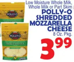 Bravo Supermarkets POLLY-O SHREDDED MOZZARELLA CHEESE offer