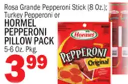 Bravo Supermarkets HORMEL PEPPERONI PILLOW PACK, 5-6 Oz. Pkg offer