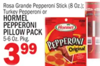 Bravo Supermarkets HORMEL PEPPERONI PILLOW PACK, 5-6 Oz. Pkg offer