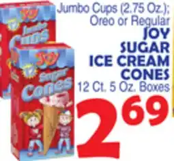Bravo Supermarkets JOY SUGAR ICE CREAM CONES offer