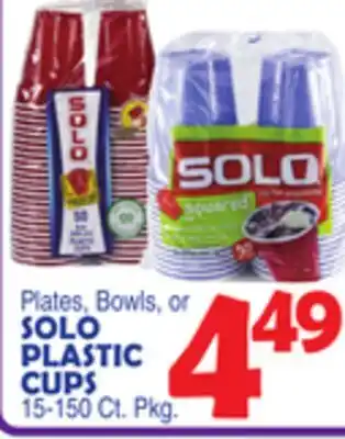 Bravo Supermarkets SOLO PLASTIC CUPS offer