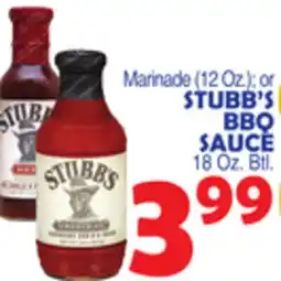 Bravo Supermarkets STUBB'S BBQ SAUCE 18 Oz. Btl offer