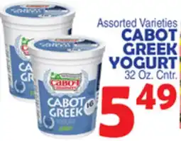 Bravo Supermarkets CABOT GREEK YOGURT offer