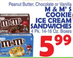 Bravo Supermarkets M & M' S COOKIE ICE CREAM SANDWICHES offer