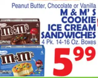 Bravo Supermarkets M & M' S COOKIE ICE CREAM SANDWICHES offer