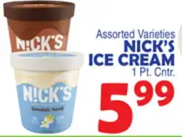 Bravo Supermarkets NICK'S ICE CREAM offer