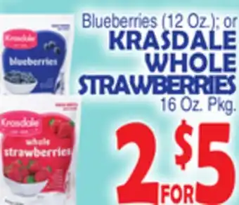Bravo Supermarkets KRASDALE WHOLE STRAWBERRIES 16 Oz. Pkg offer