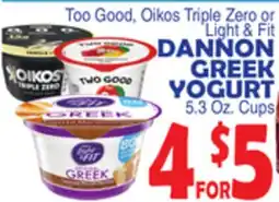 Bravo Supermarkets DANNON GREEK YOGURT offer