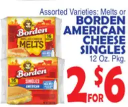 Bravo Supermarkets BORDEN AMERICAN CHEESE SINGLES offer