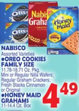 Bravo Supermarkets NABISCO OREO COOKIES FAMILY SIZE, 11.78-18.71 Oz. Pkg offer
