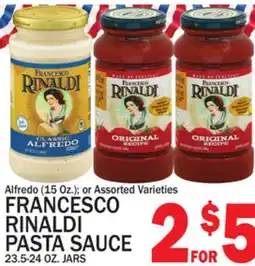 C Town FRANCESCO RINALDI PASTA SAUCE 23.5-24 OZ. JARS offer