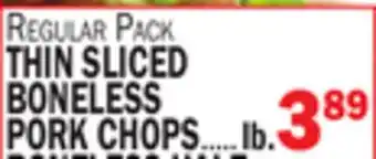 C Town THIN SLICED BONELESS PORK CHOPS offer