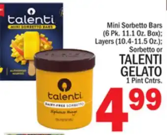 C Town TALENTI GELATO 1 Pint Cntrs offer
