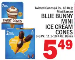 C Town BLUE BUNNY MINI ICE CREAM CONES 6-8 Pk. 11.1-18.4 Oz. Boxes offer
