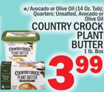 C Town COUNTRY CROCK PLANT BUTTER 1 lb. Box offer