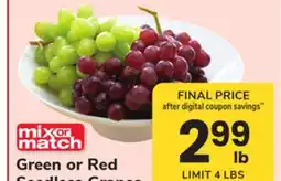 ACME Green or Red Seedless Grapes offer