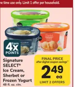 ACME Signature SELECT Ice Cream, Sherbet or Frozen Yogurt offer