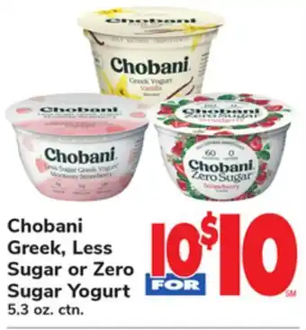 ACME Chobani Greek, Less Sugar or Zero Sugar Yogurt offer
