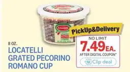 Kings Food Markets LOCATELLI GRATED PECORINO ROMANO CUP offer