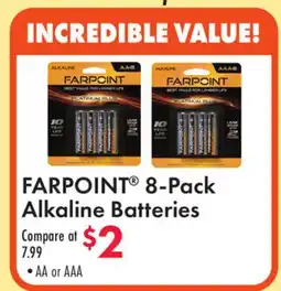 Boscov's FARPOINT 8-Pack Alkaline Batteries offer