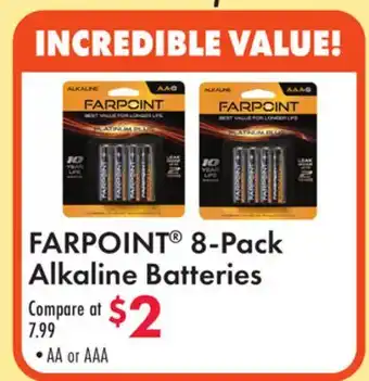 Boscov's FARPOINT 8-Pack Alkaline Batteries offer