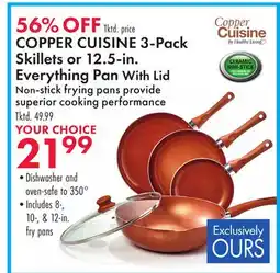 Boscov's COPPER CUISINE 3-Pack Skillets or 12.5-in. Everything Pan With Lid offer