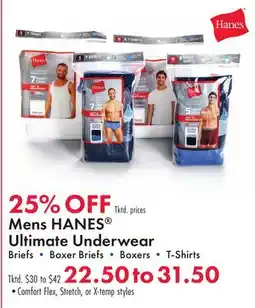 Boscov's Mens HANES Ultimate Underwear offer