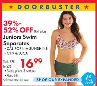 Boscov's Juniors Swim Separates offer
