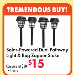 Boscov's Solar-Powered Dual Pathway Light & Bug Zapper Stake offer