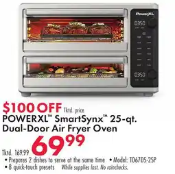 Boscov's POWERXL SmartSynx 25-qt. Dual-Door Air Fryer Oven offer