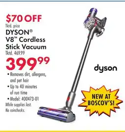 Boscov's DYSON V8 Cordless Stick Vacuum offer