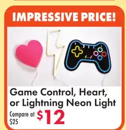 Boscov's Game Control, Heart, or Lightning Neon Light offer