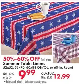 Boscov's Summer Table Linens offer